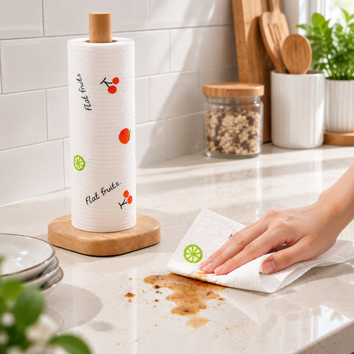 Disposable Kitchen Cleaning Cloths Roll, Thickened Household Cleaning Towels, Water‑Absorbent &amp; Oil‑Removing Multi‑Purpose Wipes