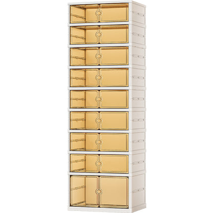 Foldable Transparent Plastic Shoe Storage Box, Integrated Dust‑Proof Stackable Shoe Organizer for Home Entryway