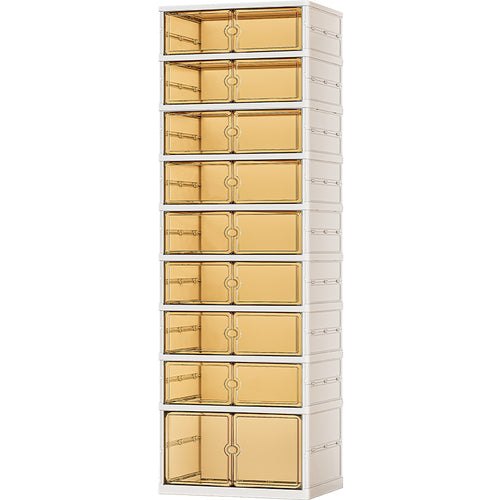 Foldable Transparent Plastic Shoe Storage Box, Integrated Dust‑Proof Stackable Shoe Organizer for Home Entryway