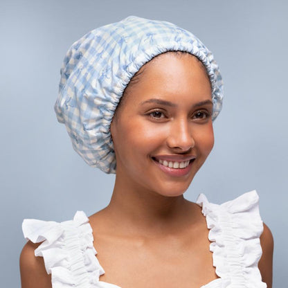 Waterproof Quick-Dry Foldable Shower Cap with Stylish Pattern Design for Hair Protection